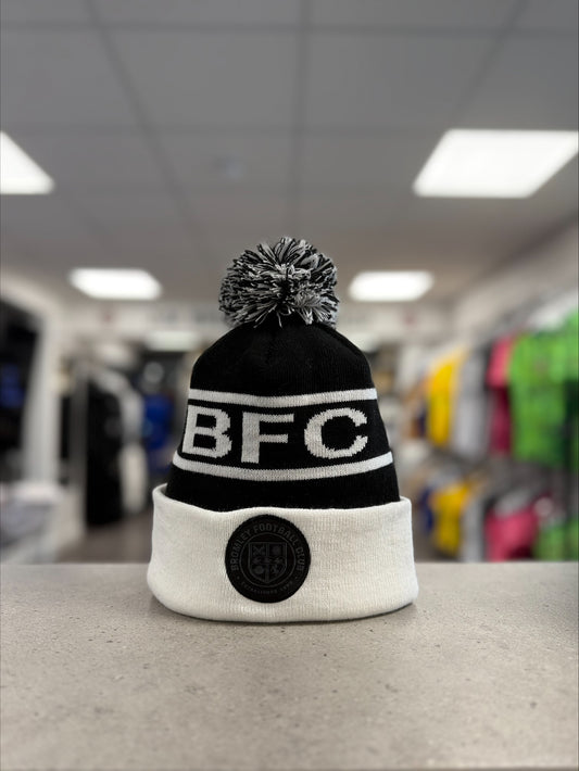 Black and white BFC bobble hats