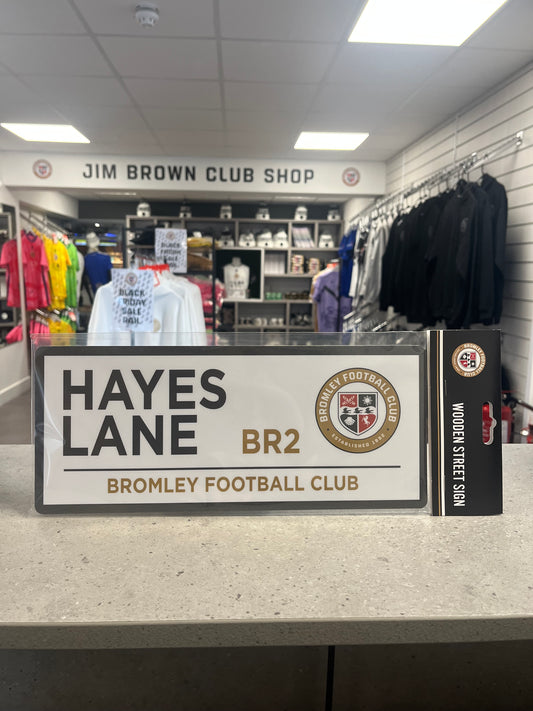 Hayes Lane Wooden Street Sign